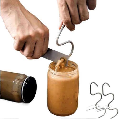 2pcs outil d¿agitateur de beurre de cacahuète, baratte manuelle de beurre de cacahuète naturel en acier inoxydable, outil d¿agitation de beurre de noix polyvalent compatible Mélanger divers B