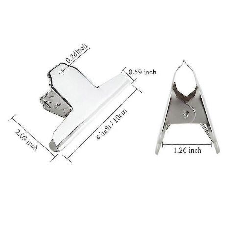 4 Pouces Grand Bouledogue Clip, 10 Pack Argent En Acier Inoxydable Fichier Argent Classeur Clips Supports/Met