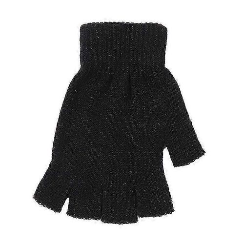 Hommes Hiver Chaud Polaire Doublé Isolé Tricot Thermique Mitainesnoir Code Moyen)