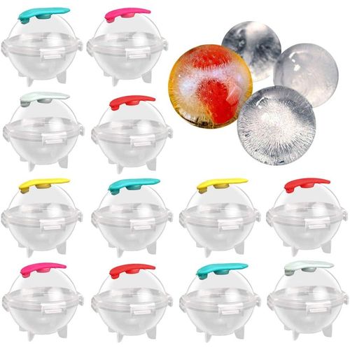 Yemaesre-12 Pièces Ensemble De Moules Ice Ball Cube Forme Pour Glaçons Géants Ronds Pour , Cocktails, Jus, Bonbons, Gelée, Boisson D'été, Boissons Froides Non Alcoolisées Couleur Aléatoire