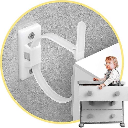Sangles De Meubles (Paquet De 10) Kit D¿Ancrages De Meubles Anti-Basculement Pour Bébés, Ancrages Muraux D¿Armoire, Sécurité Des Enfants Réglables