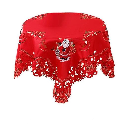 Nappe Brodée De Noël, Linge De Table Rond Évidé, Pour Restaurant À Manger Xams Party Ba