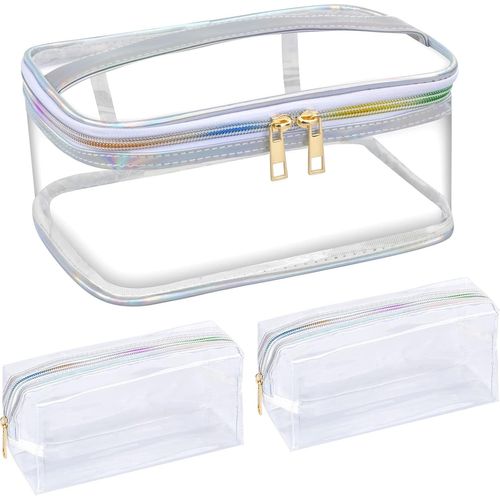YEMAESRE-2 Pièces Trousse À Maquillage Velours Côtelé, Sac À Cosmétiques À Motif Floral, Pochette De Maquillage En Velours Côtele, Sac À Cosmétiques À Glissière, Pour Ranger Des Produits Cosmétiques