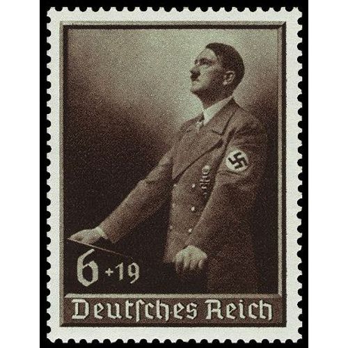 Allemagne, 3ème Reich 1939, Très Beau Timbre Neuf** Luxe Yvert 635, Chancelier Hitler, Discours Du 1er Mai, Filigrane Croix Gammées, Cote 12 Euros.