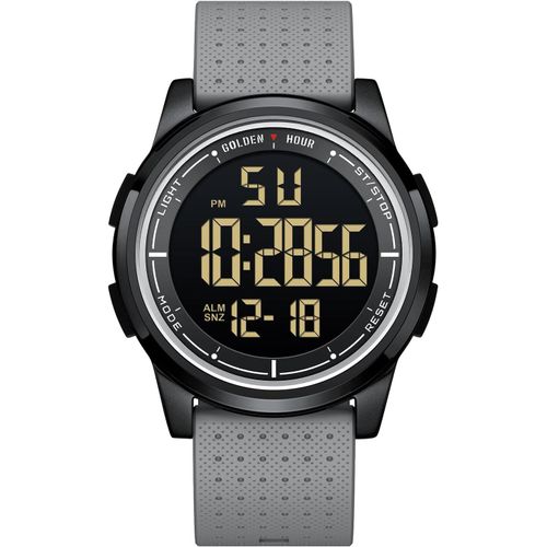 Montre Digitale Étanche Ultra-Mince Pour Hommes Avec Affichage Grand Angle Bracelet En Caoutchouc Pour Hommes Femmes