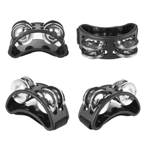 4pcs Puissant Sonorisant Tambourin À Pied Tambourins À Pied Réglable Avec Instrument Musical Pour Le Chant De Performance
