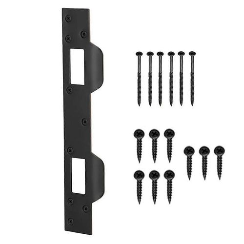 Gâche de porte Plaque de renfort - Dispositifs de sécurité de porte d¿entrée Plaques métalliques Loquet de porte noir