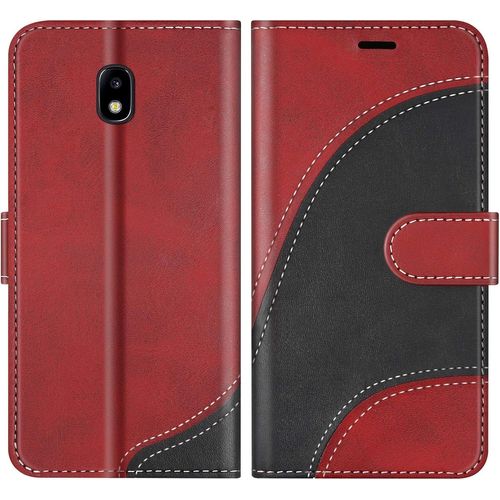 Coque Pour Galaxy J3 2017, Portefeuille Etui En Cuir Pu, Magnétique Protection Housse Coque Pour Samsung Galaxy J3 2017, Rouge[Pro52907704]