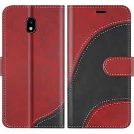 Coque Pour Galaxy J3 2017, Portefeuille Etui En Cuir Pu, Magnétique Protection Housse Coque Pour Samsung Galaxy J3 2017, Rouge[Pro52907704]