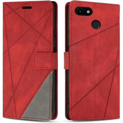 Etui Coque Pour Google Pixel 3a, Protection Housse En Cuir Pu Portefeuille Livre Pour Google Pixel 3a, Emplacements Cartes, Rouge[Pro52905702]