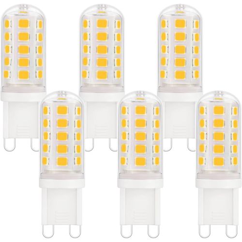 Ampoule Led G9 Blanc Chaud 2700k, 410 Lumens, Ampoule 3 W Correspond À Lampe Halogène 40 W, Pas De Scintillement Des Lampes Led G9, Angle De Faisceau De 360°, Non Dimmable, 6pcs[M242]