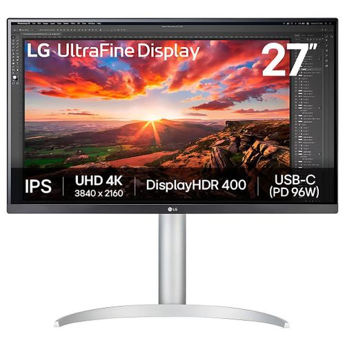 LG 27UP850K-W - Écran LED - 27" - 3840 x 2160 4K UHD (2160p) - IPS - 400 cd/m² - 1200:1 - DisplayHDR 400 - 5 ms - 2xHDMI, DisplayPort, USB-C - haut-parleurs