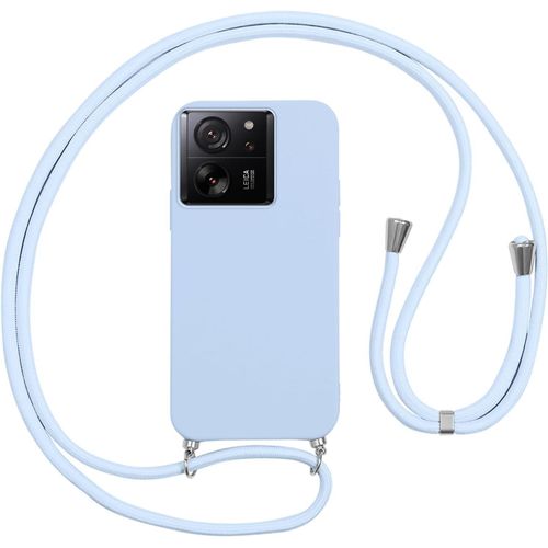 Coque Pour Xiaomi 13t/Xiaomi 13t Pro 5g Avec Cordon,Etui Silicone Souple Antichoc Housse Avec Collier Bandoulière Chaîne Lanière,Téléphone Étui Case Cover De Protection Pour Xiaomi 13t Pro,Lila