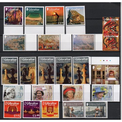 Gibraltar Timbres Année Complète 2022