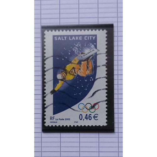 L170 -- Timbre Oblitéré France N ° 3460 -- Année 2002 -- " Jeux Olympiques D'hiver De Salt Lake City , États-Unis ".