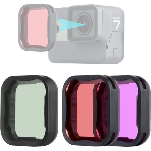 Filtre de plongée pour GoPro 7 6 5 avec filtre de couleur rouge Magenta Filtre CPL Idéal pour la plongée,la plongée sousmarine,l'enregistrement des objectifs Accessoires pour Go Pro Hero