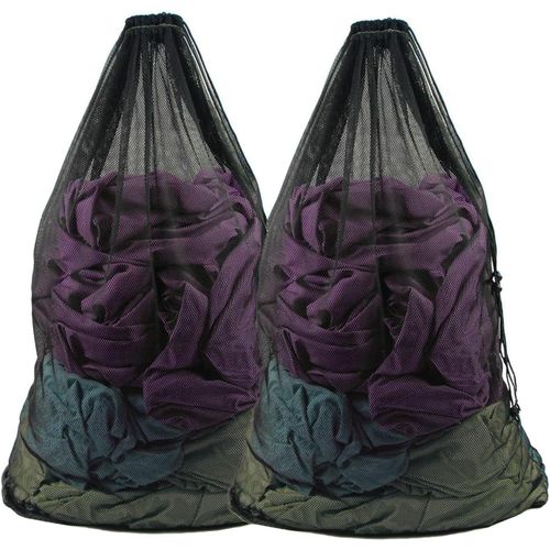 2 Très Grand XXL Sac de Lavage Filets à Linge 70x90CM Filet Linge Machine à Laver,Sacs à Linge avec Fermeture par Cordon pour Chemises,Manteaux,couvertures,Draps,Chaussettes,Peluches(Noir)
