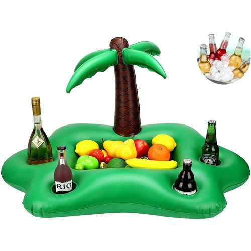 Bouee Piscine,Bar Flottant pour Piscine,Porte-gobelets,Palmier Gonflable Plateau Flottant pour Piscine Gonflable,Convient pour Piscine,mer,Les Vacances