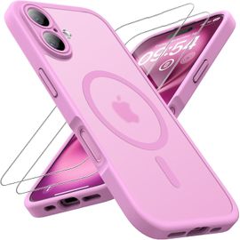 Coque Magnétique Pour Iphone 16 Plus 6,7 Pouces, Compatible Avec Magsafe, Protection De L'objectif Améliorée, Coque Mat Translucide Fine Antichoc, Rose[Mag5291827]