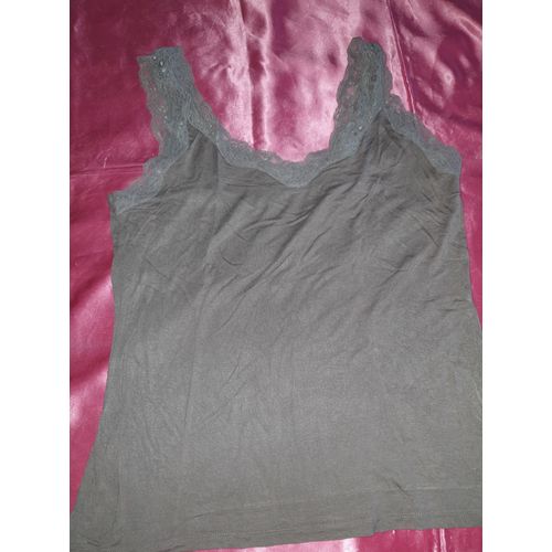 Débardeur Taupe Avec Dentelle