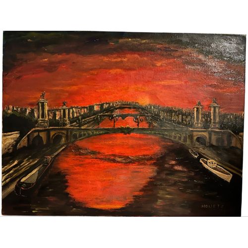 Houetz Huile Sur Toile Le Pont Alexandre 3 