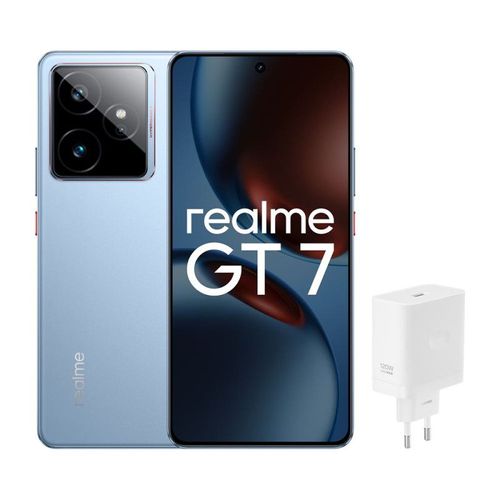 PACK SMARTPHONE REALME GT7 6,78 5G NANO SIM 512 GO BLEU AVEC CHARGEUR REALME 120 W