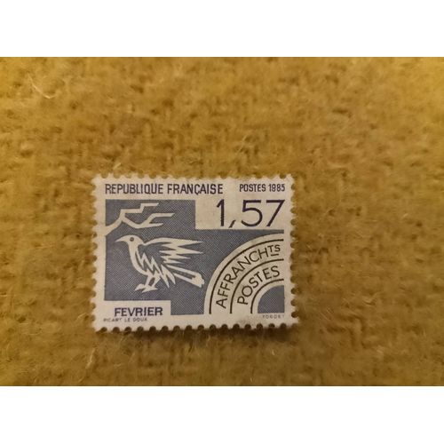 Timbre Pré Oblitéré République Française 1,57 Février Gris.