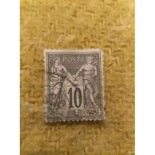 Timbre Oblitéré République Française 10c Poste Sage Gris.