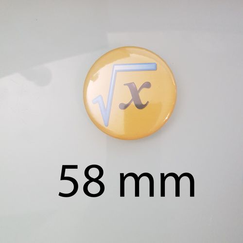 🎓 Badge "Racine De X" – L’Élégance Mathématique En 58 Mm !