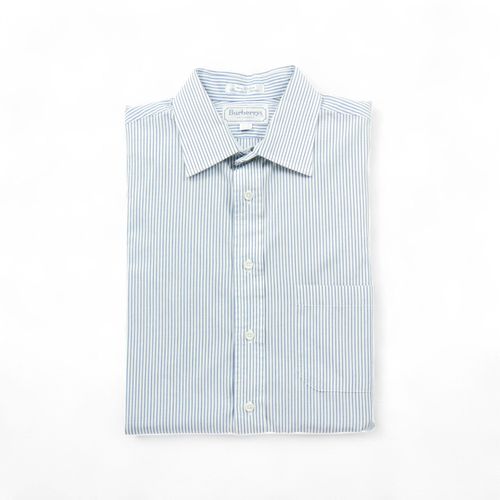 Reconditionné - Chemise Classiques Homme Manches Longues Bleu Burberry - Motif À Rayures - Taille L - Homme - Bleu