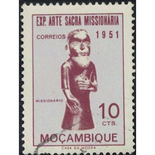 Mozambique 1953 Oblitéré Exposition Arte Sacra Missionária Sculpture Missionário 10 Centavos Y&T Mz 416 Su
