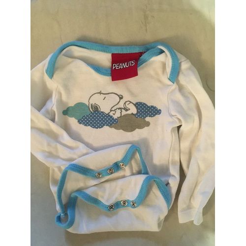 Body Bébé Snoopy Peanuts 12 Mois Manches Longues