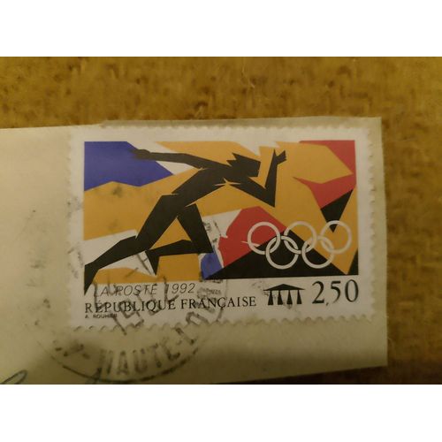 Timbre Oblitéré République Française 2,50 La Poste 1992 Coloré.