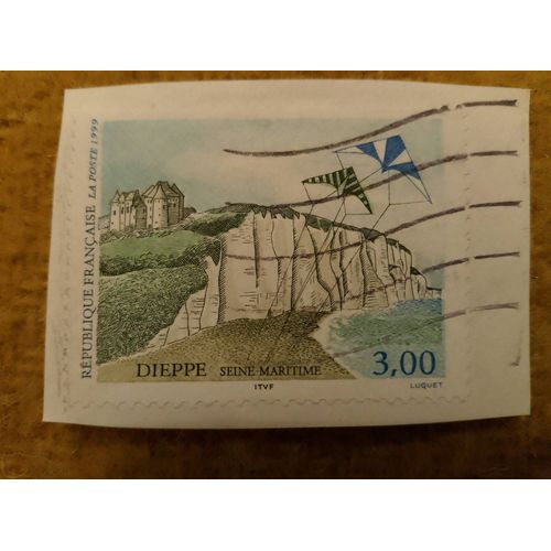Timbre Oblitéré République Française 3,00 Dieppe La Poste 1999.