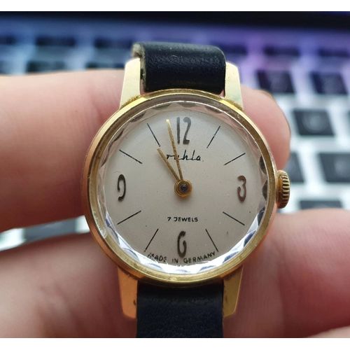 Vintage Ruhla 7 Jewels 23mm Germany Manual Wind Ladies Watch Uhr Montre