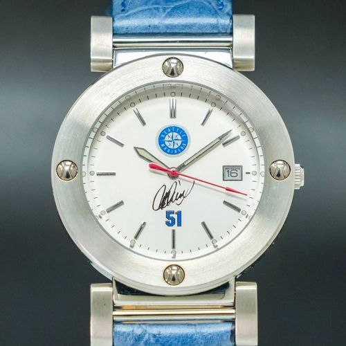 [N-Mint] Miyota Mlb Seattle Mariners Ichiro Memorial Silver Date Round Men Watch