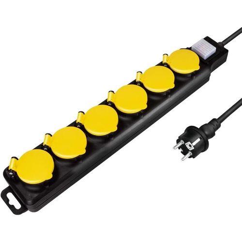 Logilink multiprise IP44 extérieure 6 prises CEE 3,m Noir / Jaune