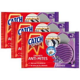 CATCH Lot de 3 Anti-Mites Lavande Crochets x2 - TP18
