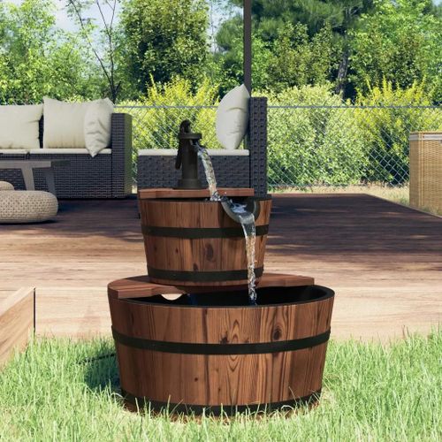 Prolenta Premium - Fontaine À Eau Avec Pompe 44,5x44,5x58 Cm Bois De Sapin Massif