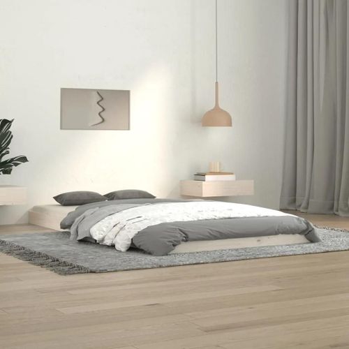 Cadre De Lit Sans Matelas Blanc 100x200 Cm Bois De Pin Massif