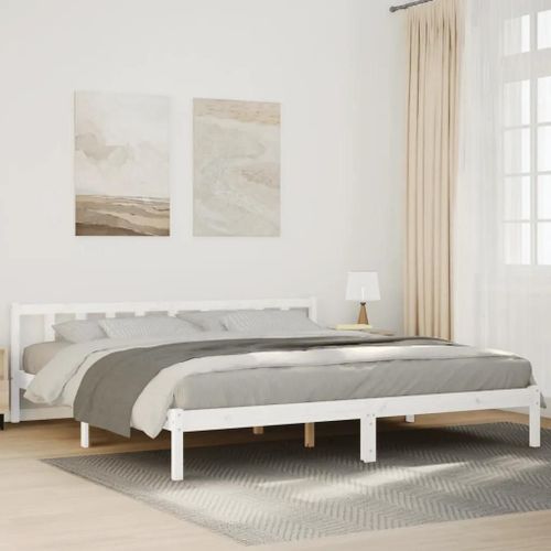 Cadre De Lit Extra Long Sans Matelas 200x220 Cm Bois Massif Pin