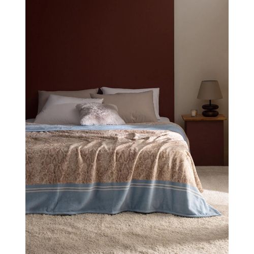 Couverture Imprimée En Polaire Serpent Double Welsoft - Beige/Bleu