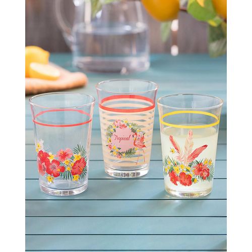 Ensemble De 3 Verres À Eau Flamingo
