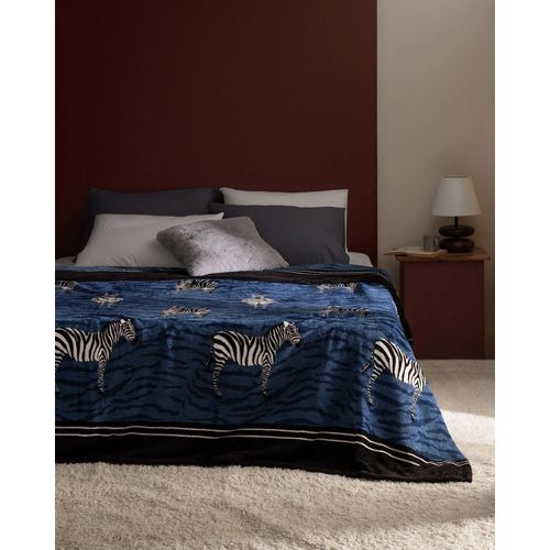 Couverture Imprimée Polaire Double Welsoft Zerbesse - Bleu Marine