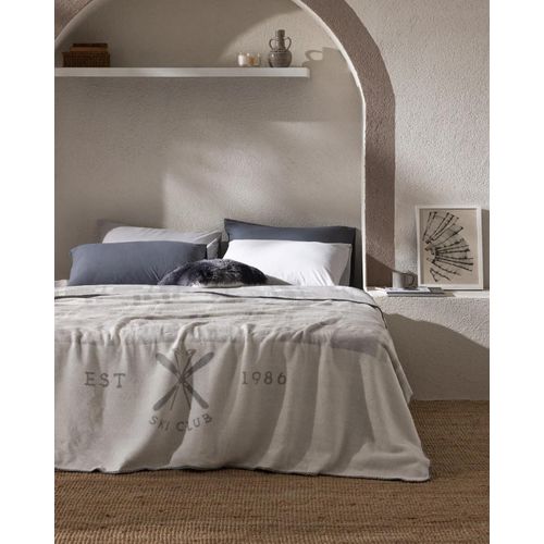 Couverture Double Jacquard En Coton Cluny - Gris