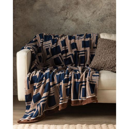 Couverture Tv Imprimée Polaire Breville Wellsoft - Bleu Marine - 130x170 Cm