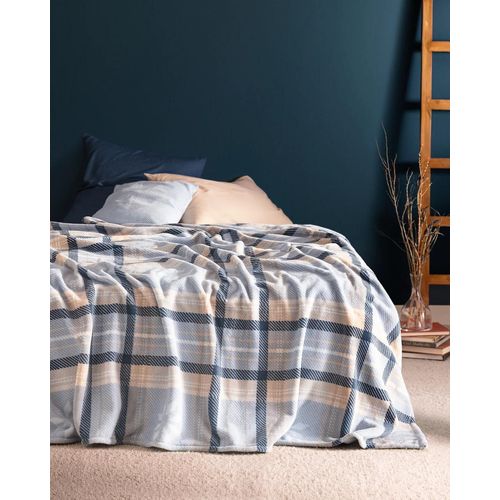 Couverture Simple Imprimée En Polaire Delit Welsoft - Bleu Clair