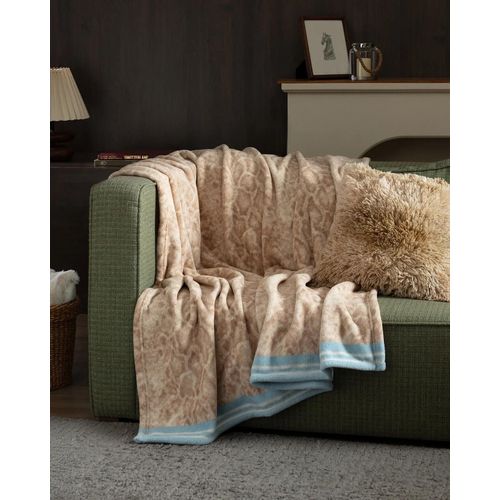 Couverture Tv Imprimée Serpent Welsoft - Beige/Bleu