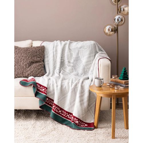 Couverture Tv Jacquard En Coton Nantes - Gris
