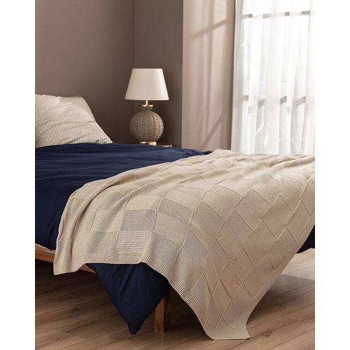 Couverture Simple En Tricot Perret - Beige